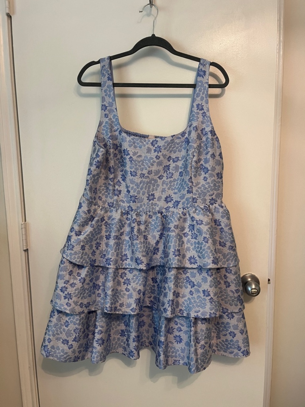Chelsea28 Light Blue Floral Tiered Sundress